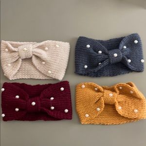 Pearl Studded Knit Headbands